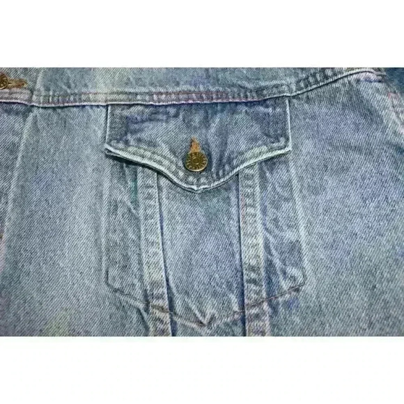 Gold Wing Road Rider Vintage Denim Graphic Biker Oversized Y2K Jacket Men's XXXL - Picture 9 of 16